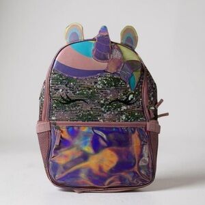 Wonder Nation Girls Pink‎ Unicorn Butterfly 17" Laptop Backpack School Bag